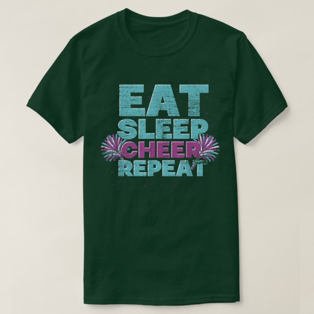 T-shirt Mangez Sleep Cheer Répéter Pom-pom girl Cheering C (Design devant)