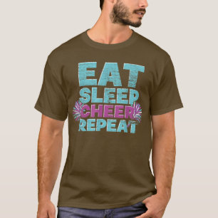 T-shirt Mangez Sleep Cheer Répéter Pom-pom girl Cheering C