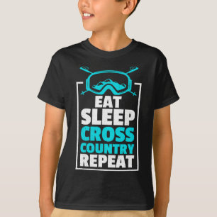 T-shirt Mangez Sleep Cross Country Repeat Skier Sports d'h