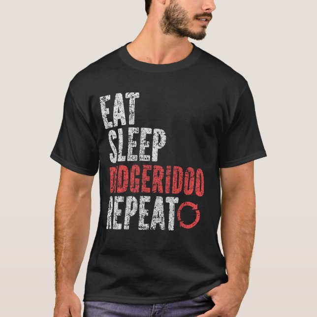 T-shirt Mangez Sleep Didgeridoo Répétition (Devant)