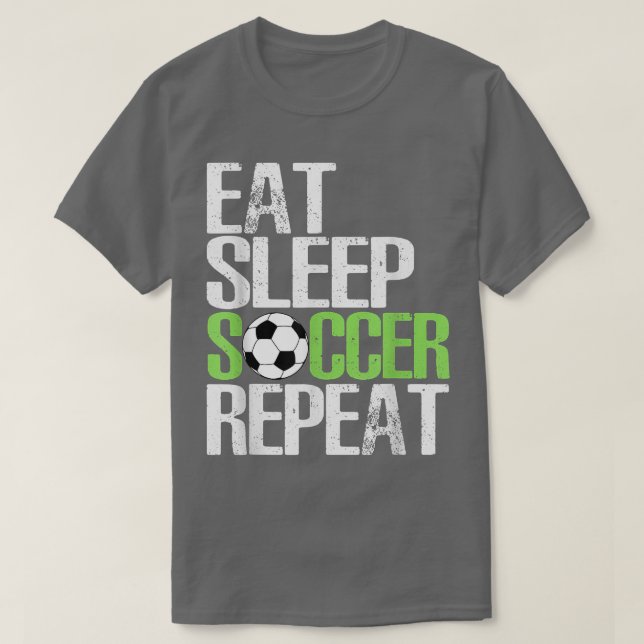 T-shirt Mangez Sleep Football Répéter Cool Sport Joueur  (Design devant)