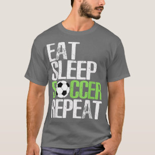 T-shirt Mangez Sleep Football Répéter Cool Sport Joueur 