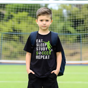 T-shirt Mangez Sleep Football Répéter Garçon Étudiant Joue