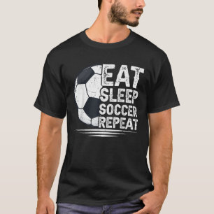 T-shirt Mangez Sleep Football Répéter Soccer Player Soccer