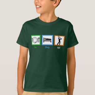 T-shirt Mangez Sleep Golf Funny Enfants Golfer