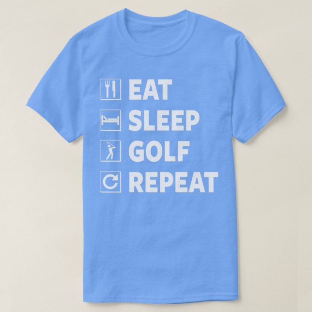 T-shirt Mangez Sleep Golf Répéter 55 (Design devant)