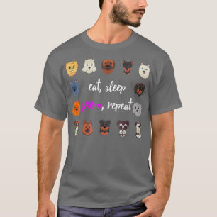 T-shirt Mangez Sleep Groom Répétez Chien Grooming Funny Ch