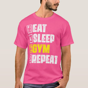 T-shirt Mangez Sleep Gym Répéter Funny Gym Fitness Fitness