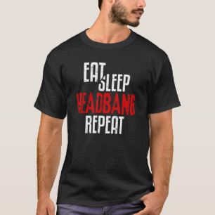 T-shirt Mangez Sleep Headbang Repeat Rock N Roll Punk les