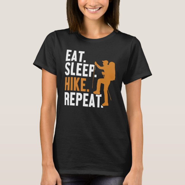 T-shirt Mangez Sleep Hike Répéter Extérieur Wander Backpac (Devant)