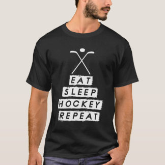T-shirt Mangez Sleep Hockey Joyeux de hockey sur glace