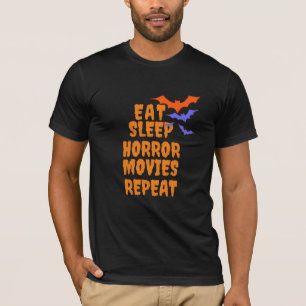 T-shirt Mangez Sleep Horror Movies Tee, Ventilateurs Hallo