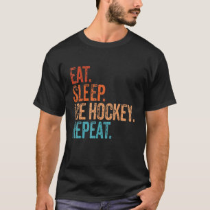 T-shirt Mangez Sleep Ice Hockey Répéter Funny Vintage Ice 