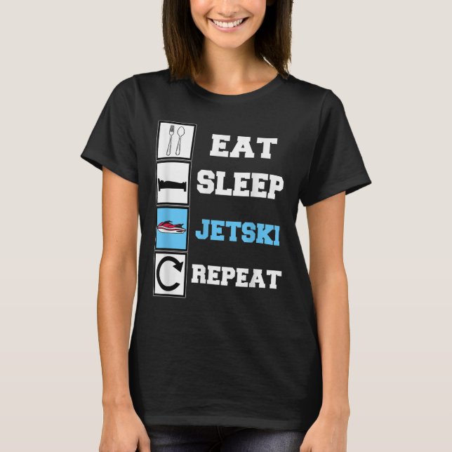 T-shirt Mangez Sleep Jetski Répéter Funny Jet Ski (Devant)