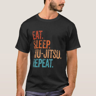 T-shirt Mangez Sleep Jiu Jitsu Répéter Funny Vintage Marti