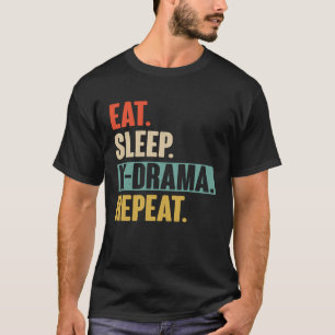 T-shirt Mangez Sleep K Drama Répétez Vintage Coréen Drama