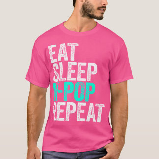 T-shirt Mangez Sleep K-Pop Répéter le ventilateur Coréen d
