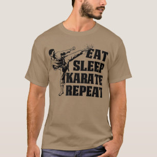 T-shirt Mangez Sleep Karate Répétez le cadeau pour les M