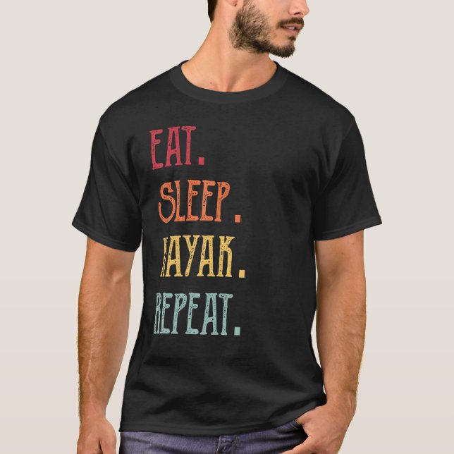 T-shirt Mangez Sleep Kayak Répéter (Devant)
