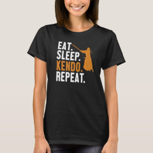 T-shirt Mangez Sleep Kendo Répéter Kata Kenjusu Shinai Sam