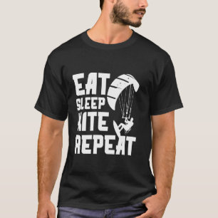 T-shirt Mangez Sleep Kite Répéter Waver Surfer Kiteboardin