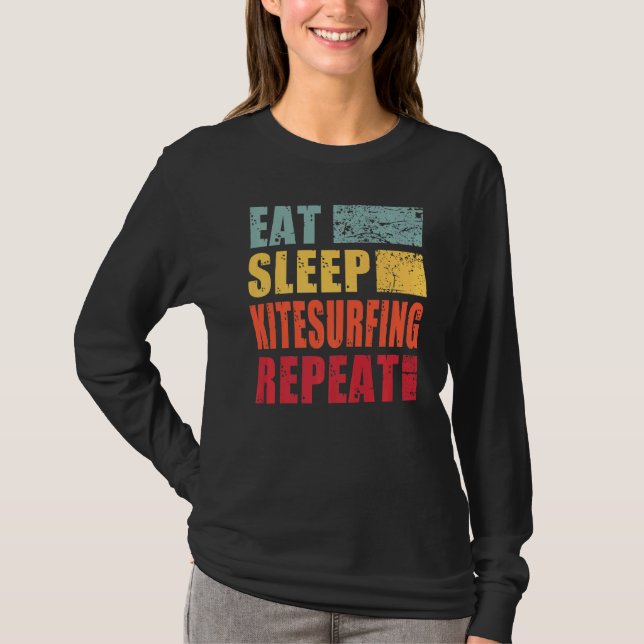 T-shirt Mangez Sleep Kite Surfing Répéter (Devant)