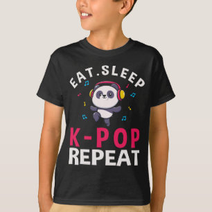 T-shirt Mangez Sleep KPop Répéter Kawaii Panda