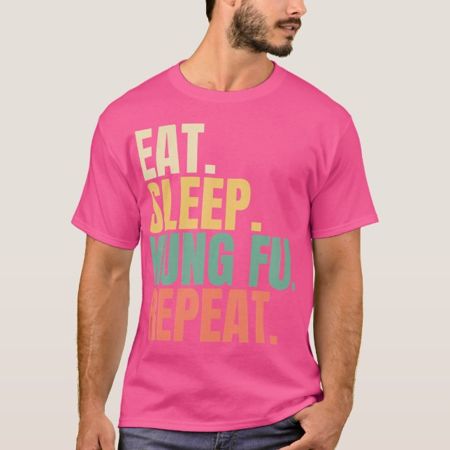 T-shirt Mangez Sleep Kung Fu Répéter (Devant)