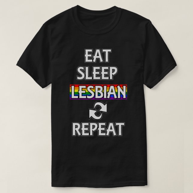 T-shirt Mangez Sleep Lesbian Stuff LGBTQ Pride Lesbi (Design devant)