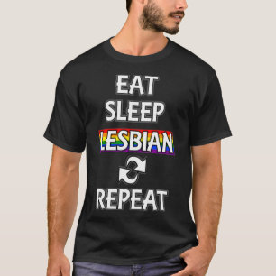T-shirt Mangez Sleep Lesbian Stuff LGBTQ Pride Lesbi