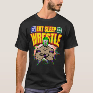 T-shirt Mangez Sleep Lutte Lucha Libre Mexique Luchador Wr