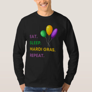 T-shirt Mangez Sleep Mardi Gras Répétez Funny Carnival Par