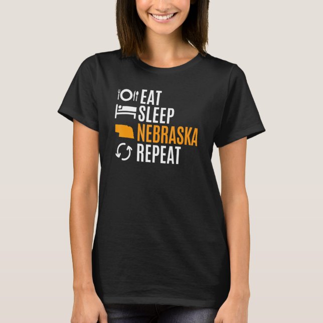 T-shirt Mangez Sleep Nebraska Répéter (Devant)