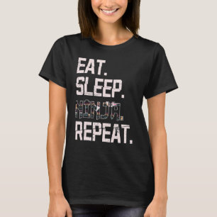 T-shirt Mangez Sleep Ninja Répéter Japon Shinobi Pour Le V