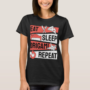T-shirt Mangez Sleep Origami Répéter Papier pliant art