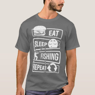 T-shirt Mangez Sleep Pêche Pêche à répétition Pêcheur de p