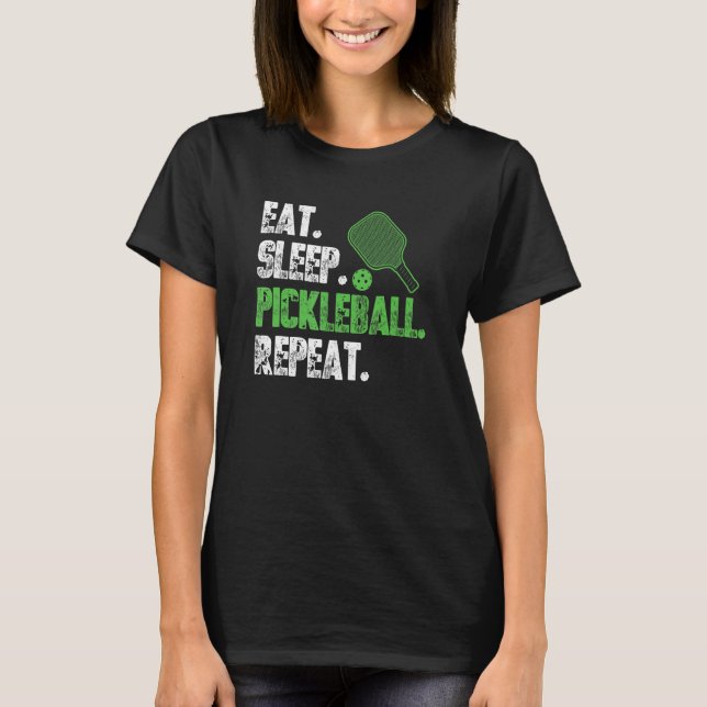 T-shirt Mangez Sleep Pickleball Répéter -Drôle Ensemble de (Devant)
