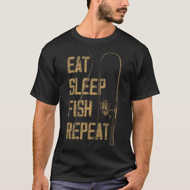 T-shirt Mangez Sleep Poisson Répéter Pêche Lover Idée cade (Devant)