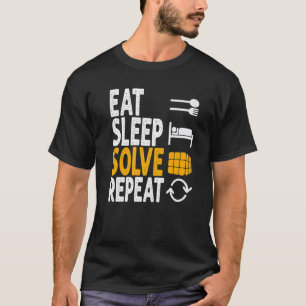 T-shirt Mangez Sleep Résolvez Répéter Math Vitesse Cubing 