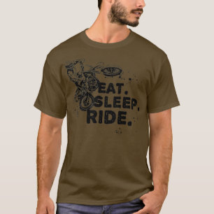T-shirt Mangez Sleep Ride Motocross Dirtbike Enduro Moto
