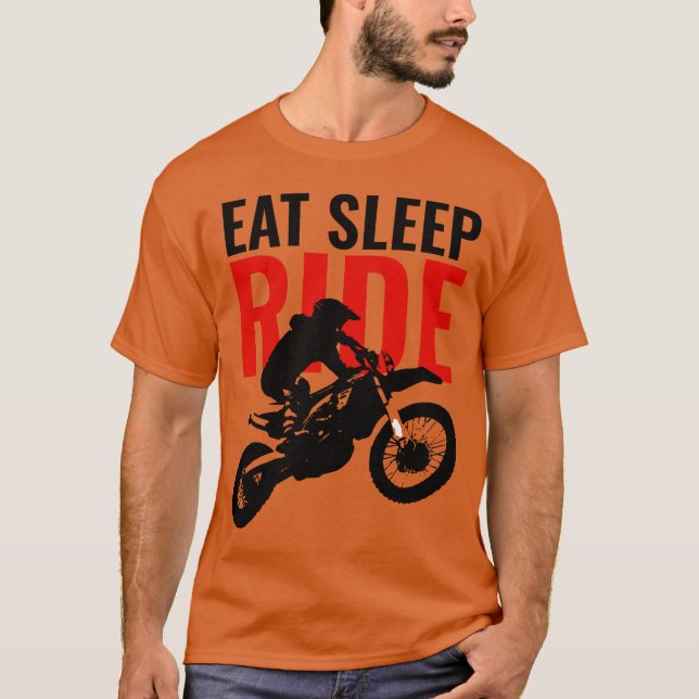 T-shirt Mangez Sleep Ride Motocross Moto Sport Pop Art (Devant)