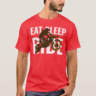 T-shirt Mangez Sleep Ride Motocross Moto Sport Pop Art