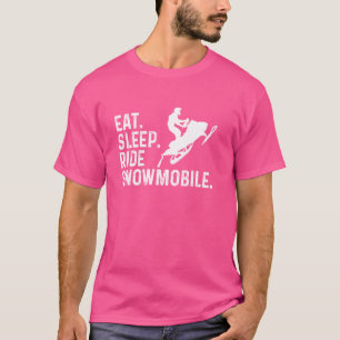 T-shirt Mangez Sleep Ride Snowmobile Funny Motoneige Moton