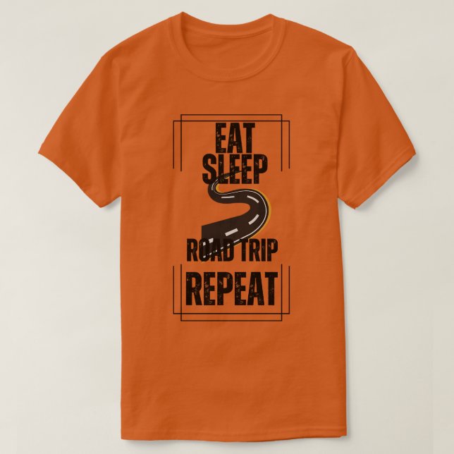 T-shirt Mangez Sleep Road Trip Répéter (Design devant)
