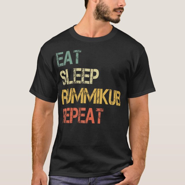 T-shirt Mangez Sleep Rummikub Répéter Drôle Joueur amusant (Devant)
