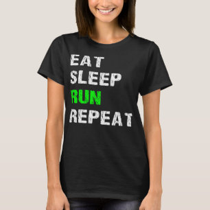 T-shirt Mangez Sleep Run Répétez Funny Runner S
