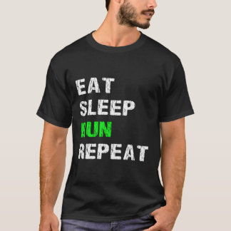 T-shirt Mangez Sleep Run Répétez Funny Runner S