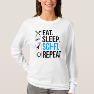 T-shirt Mangez Sleep Sci-Fi Répéter