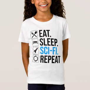 T-Shirt Mangez Sleep Sci-Fi Répéter