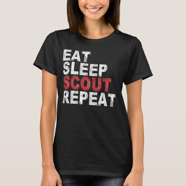 T-shirt Mangez Sleep Scout Répéter Funny Scouting Outdoor  (Devant)
